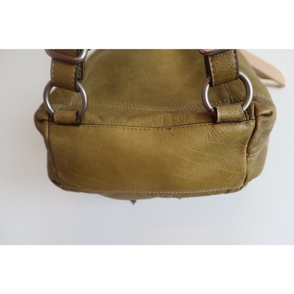 Fossil Green Leather Drawstring Backpack With Fos… - image 6